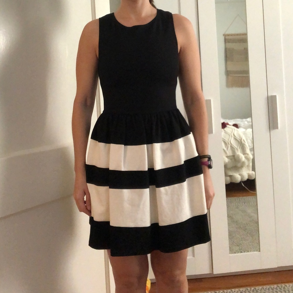Black and white stripped dress